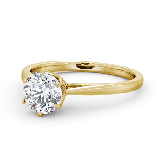  Round Diamond Engagement Ring 9K Yellow Gold Solitaire - Apollo ENRD107_YG_THUMB2 