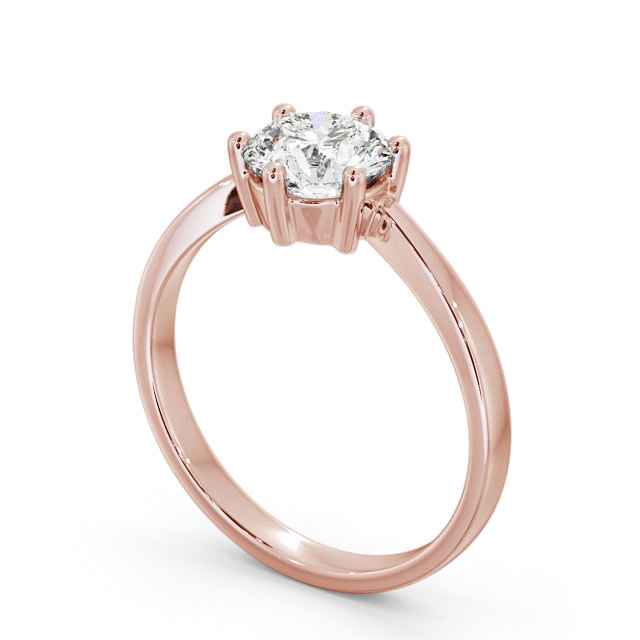 Round Diamond Engagement Ring 18K Rose Gold Solitaire - Buchley ENRD108_RG_SIDE