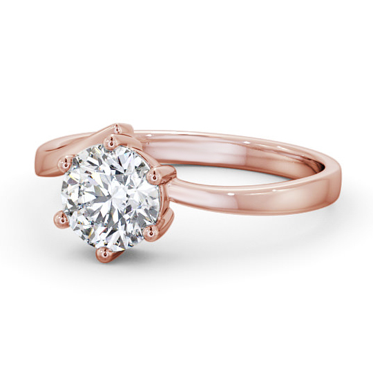 Buchley Round Diamond Engagement Ring Six Claw Low Setting ENRD108_RG_THUMB2 