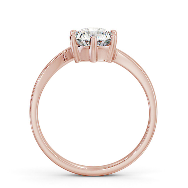 Round Diamond Engagement Ring 18K Rose Gold Solitaire - Buchley ENRD108_RG_UP