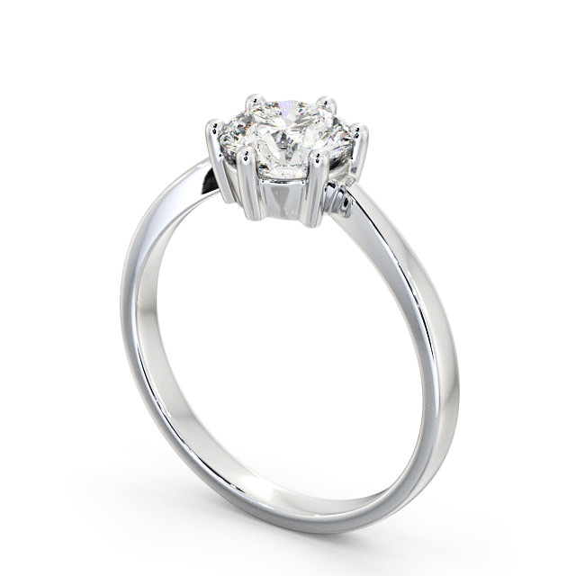 Round Diamond Engagement Ring Platinum Solitaire - Buchley ENRD108_WG_SIDE