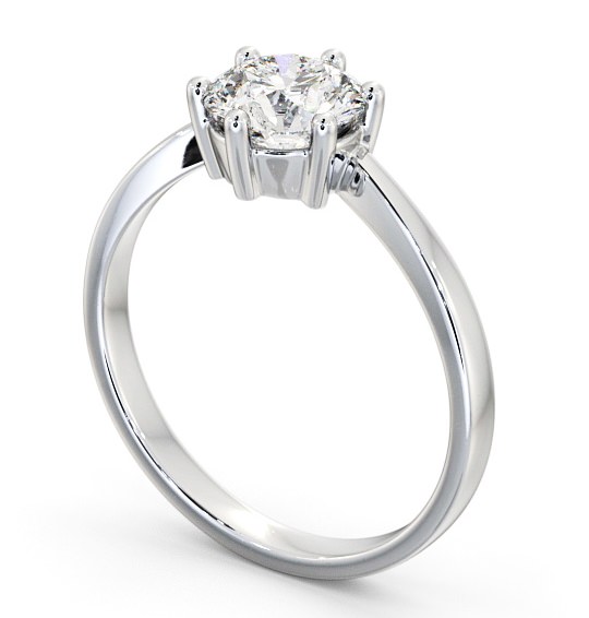 Round Diamond Engagement Ring 18K White Gold Solitaire - Buchley ENRD108_WG_THUMB1