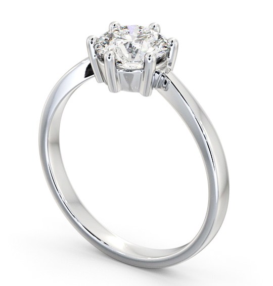 Round Diamond Low Setting Engagement Ring 18K White Gold Solitaire ENRD108_WG_THUMB1 