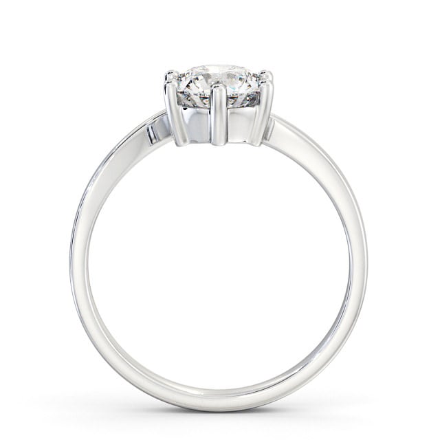 Round Diamond Engagement Ring 18K White Gold Solitaire - Buchley ENRD108_WG_UP