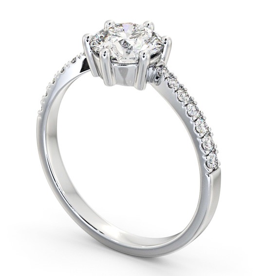 Round Diamond Low Setting Engagement Ring Palladium Solitaire with Channel Set Side Stones ENRD108S_WG_THUMB1