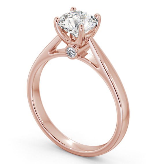 Round Diamond Hidden Gem Engagement Ring 18K Rose Gold Solitaire ENRD109_RG_THUMB1 