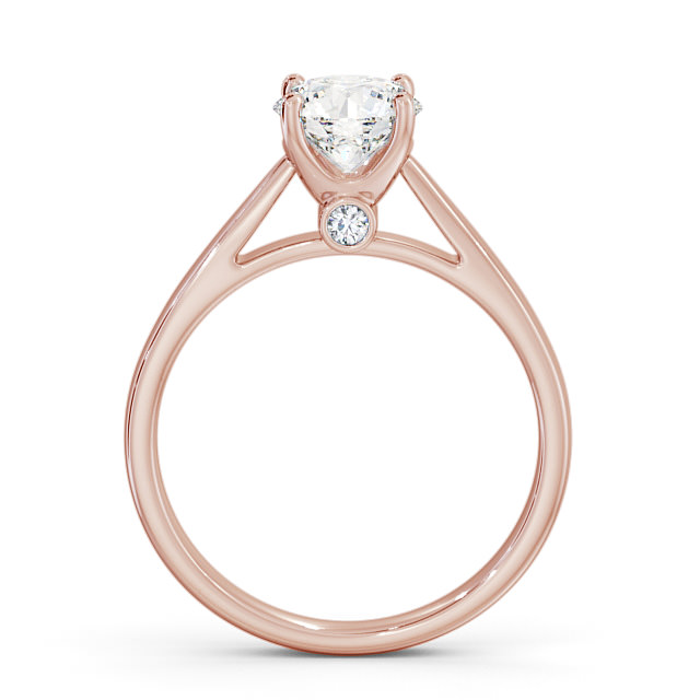 Round Diamond Engagement Ring 9K Rose Gold Solitaire - Celina ENRD109_RG_UP