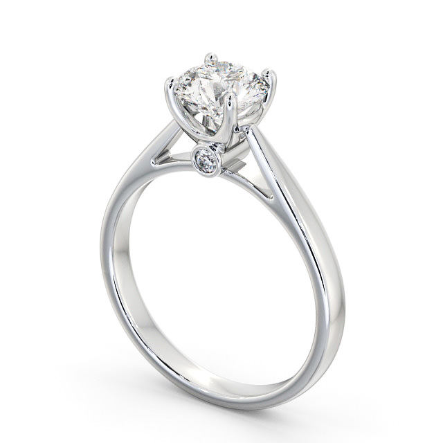 Round Diamond Engagement Ring 9K White Gold Solitaire - Celina ENRD109_WG_SIDE