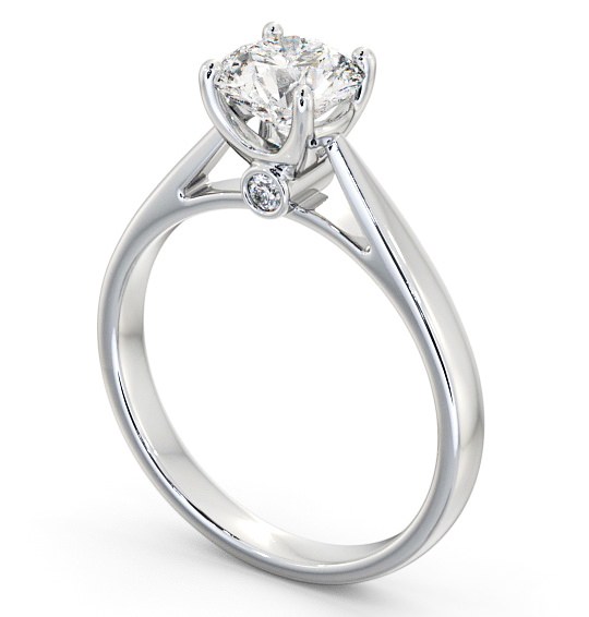 Round Diamond Engagement Ring 9K White Gold Solitaire - Celina ENRD109_WG_THUMB1