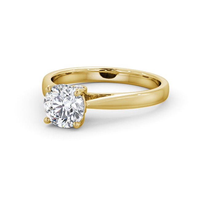 Round Diamond Engagement Ring 9K Yellow Gold Solitaire - Celina ENRD109_YG_FLAT