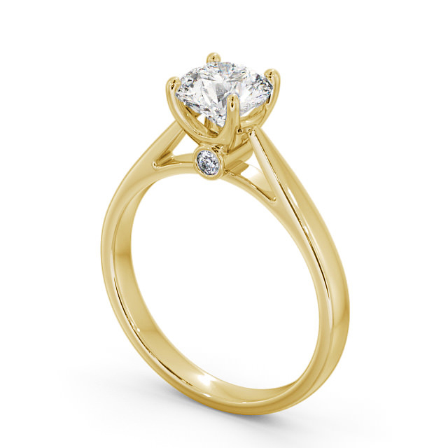 Round Diamond Engagement Ring 9K Yellow Gold Solitaire - Celina ENRD109_YG_SIDE