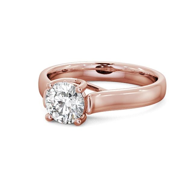 Round Diamond Engagement Ring 9K Rose Gold Solitaire - Heriot ENRD10_RG_FLAT