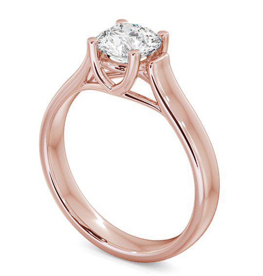 Round Diamond Wide Band Engagement Ring 18K Rose Gold Solitaire ENRD10_RG_THUMB1 