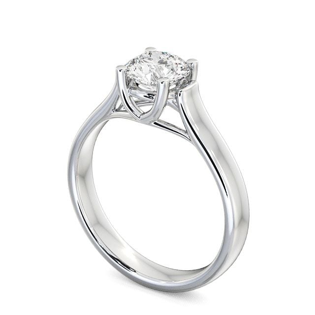 Round Diamond Engagement Ring 18K White Gold Solitaire - Heriot