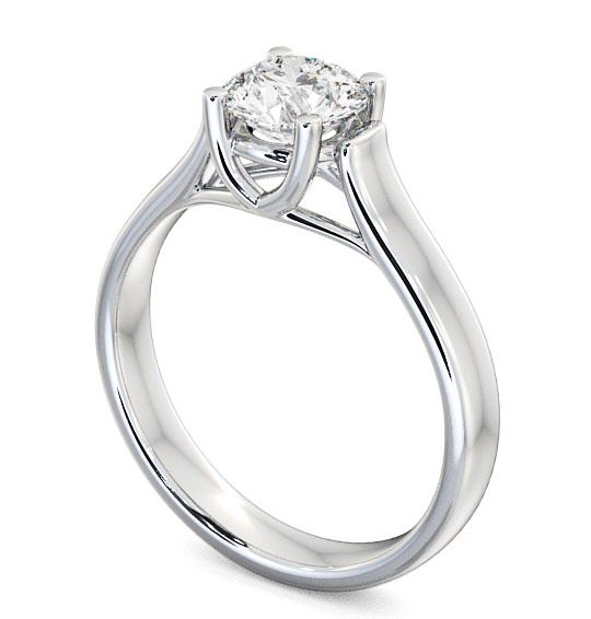 Round Diamond Wide Band Engagement Ring Platinum Solitaire ENRD10_WG_THUMB1 