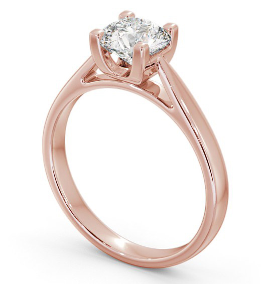 Round Diamond Square Prongs Engagement Ring 18K Rose Gold Solitaire ENRD110_RG_THUMB1