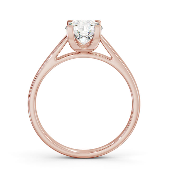 Round Diamond Engagement Ring 9K Rose Gold Solitaire - Halton ENRD110_RG_UP