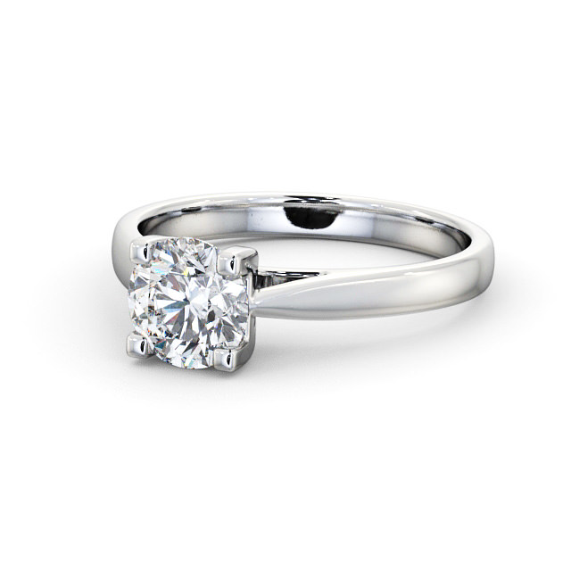 Round Diamond Engagement Ring Platinum Solitaire - Halton ENRD110_WG_FLAT