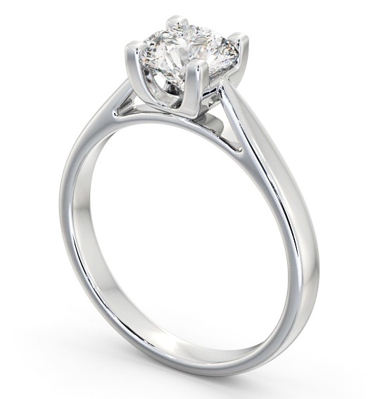 Round Diamond Square Prongs Engagement Ring 9K White Gold Solitaire ENRD110_WG_THUMB1