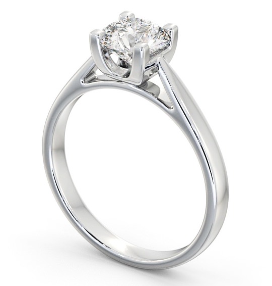 Round Diamond Square Prongs Engagement Ring Platinum Solitaire ENRD110_WG_THUMB1 