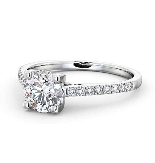  Round Diamond Engagement Ring Palladium Solitaire With Side Stones - Darika ENRD110S_WG_THUMB2 