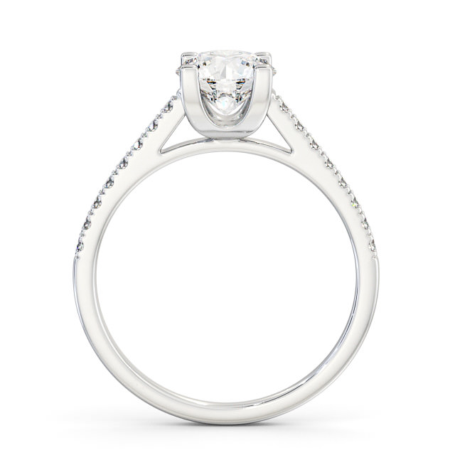 Round Diamond Engagement Ring Platinum Solitaire With Side Stones - Darika ENRD110S_WG_UP
