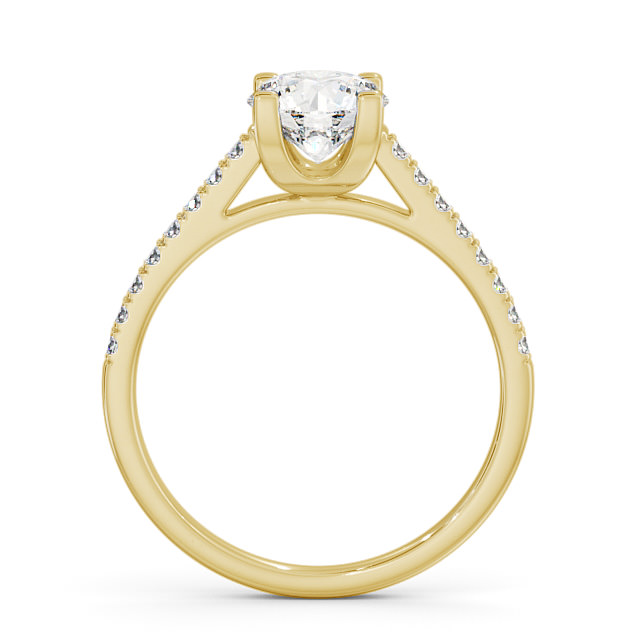 Round Diamond Engagement Ring 18K Yellow Gold Solitaire With Side Stones - Darika ENRD110S_YG_UP