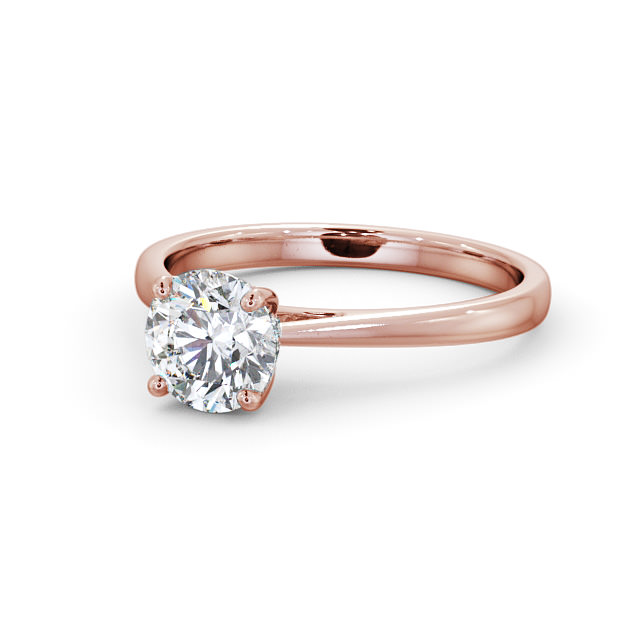 Round Diamond Engagement Ring 9K Rose Gold Solitaire - Bradbury ENRD111_RG_FLAT