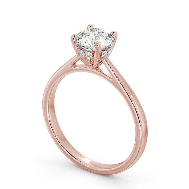 Round Diamond Engagement Ring 9K Rose Gold Solitaire - Bradbury ENRD111_RG_SIDE