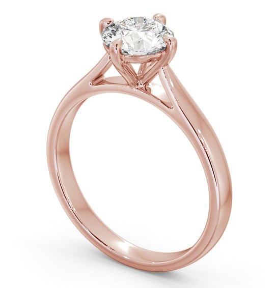 Round Diamond Rotated Head Engagement Ring 9K Rose Gold Solitaire ENRD112_RG_THUMB1