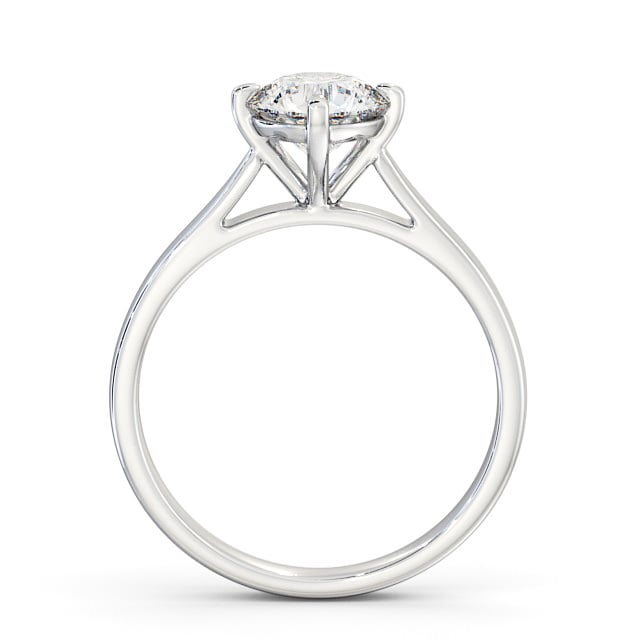 Round Diamond Engagement Ring Platinum Solitaire - Durrus ENRD112_WG_UP