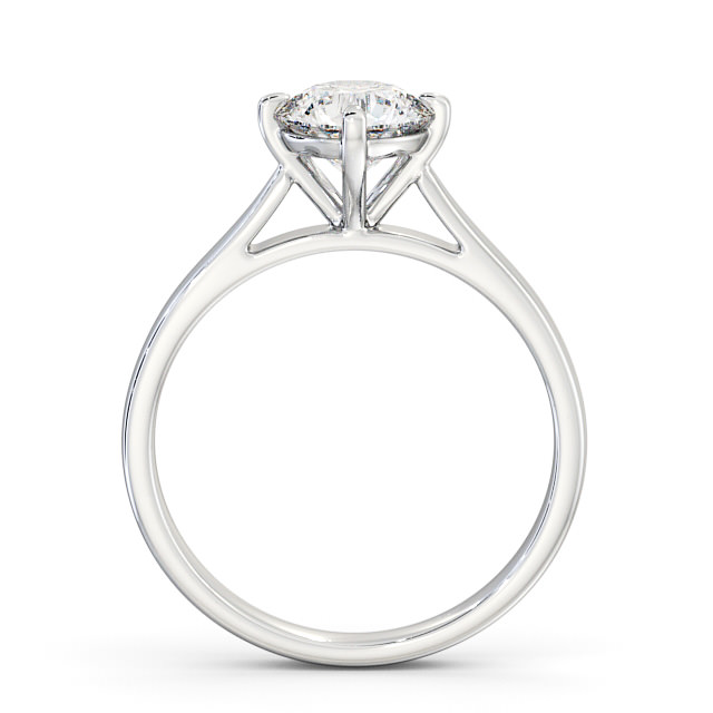 Round Diamond Engagement Ring 18K White Gold Solitaire - Durrus ...