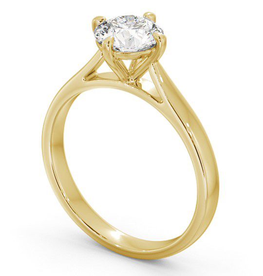 Round Diamond Rotated Head Engagement Ring 9K Yellow Gold Solitaire ENRD112_YG_THUMB1 