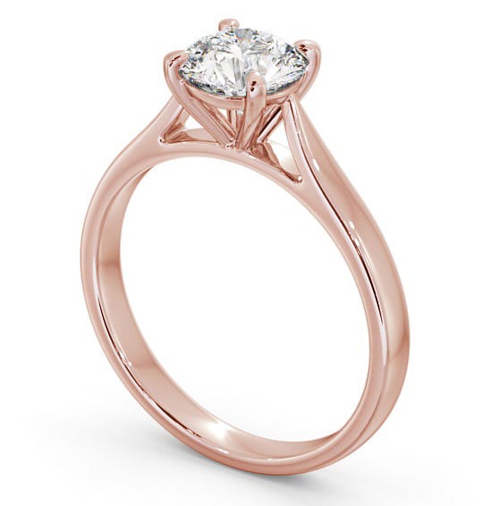 Round Diamond Classic Setting Engagement Ring 18K Rose Gold Solitaire ENRD113_RG_THUMB1 