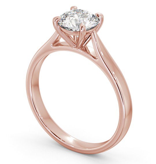 Round Diamond Classic Setting Engagement Ring 18K Rose Gold Solitaire ENRD113_RG_THUMB1