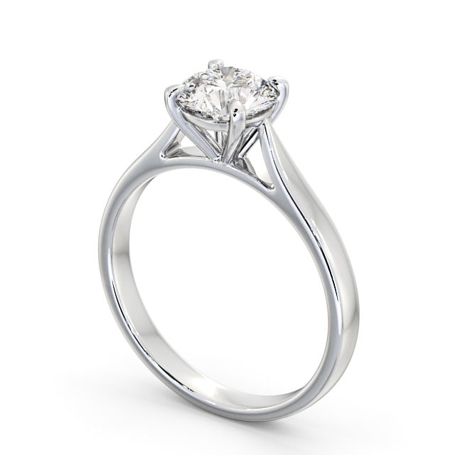 Round Diamond Engagement Ring Platinum Solitaire - Sintra ENRD113_WG_SIDE