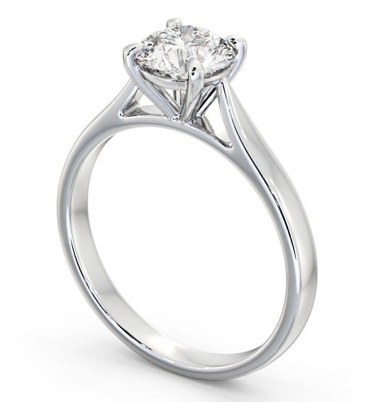 Round Diamond Classic Setting Engagement Ring 18K White Gold Solitaire ENRD113_WG_THUMB1 