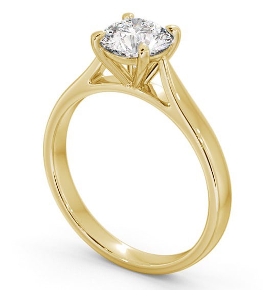 Round Diamond Classic Setting Engagement Ring 18K Yellow Gold Solitaire ENRD113_YG_THUMB1 