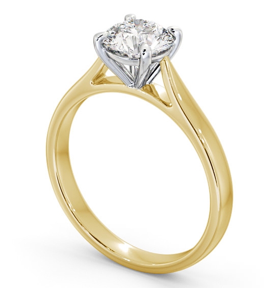 Round Diamond Classic Setting Engagement Ring 18K Yellow and White Gold Solitaire ENRD113_YWG_THUMB1 