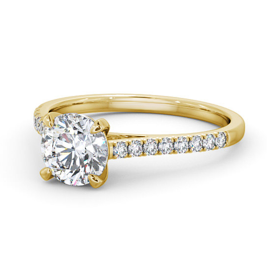 Athena Round Diamond Engagement Ring Cathedral Setting ENRD113S_YG_THUMB2 