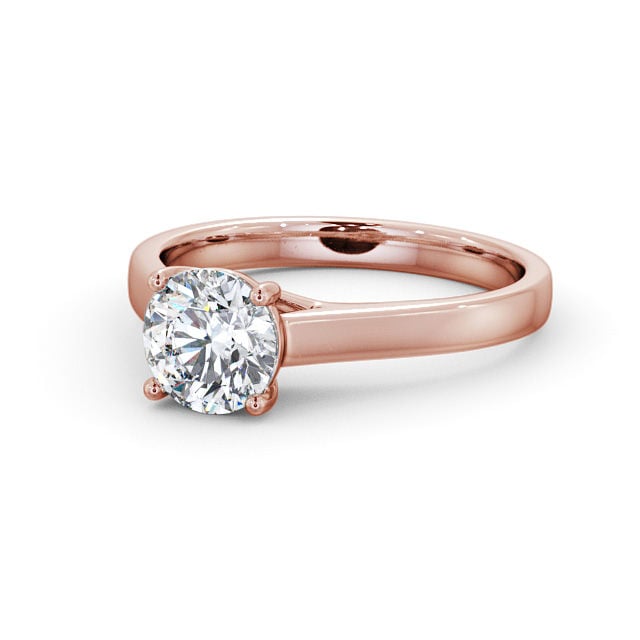 Round Diamond Engagement Ring 18K Rose Gold Solitaire - Portia ENRD114_RG_FLAT