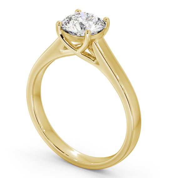 Round Diamond Trellis Design Engagement Ring 18K Yellow Gold Solitaire ENRD114_YG_THUMB1