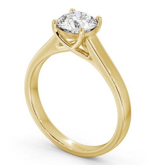 Round Diamond Trellis Design Engagement Ring 18K Yellow Gold Solitaire ENRD114_YG_THUMB1 