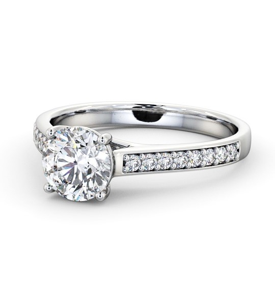  Round Diamond Engagement Ring Palladium Solitaire With Side Stones - Lewes ENRD114S_WG_THUMB2 