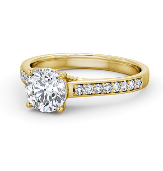 Lewes Round Diamond Engagement Ring Side Stones ENRD114S_YG_THUMB2 