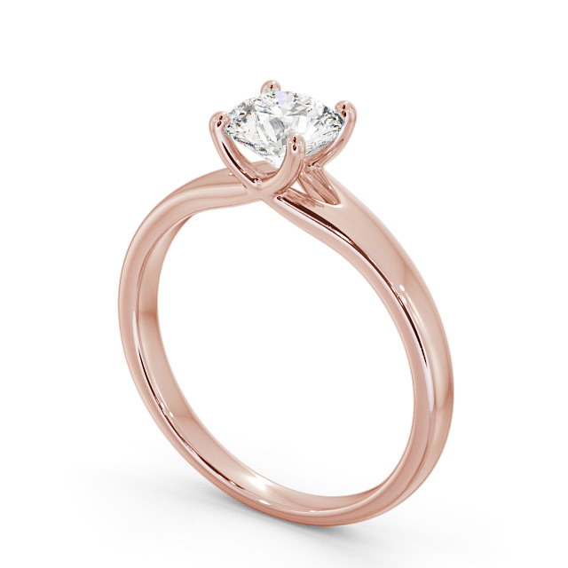 Round Diamond Engagement Ring 18K Rose Gold Solitaire - Nadira ENRD115_RG_SIDE