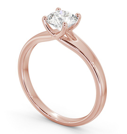 Round Diamond Split Band Engagement Ring 18K Rose Gold Solitaire ENRD115_RG_THUMB1 