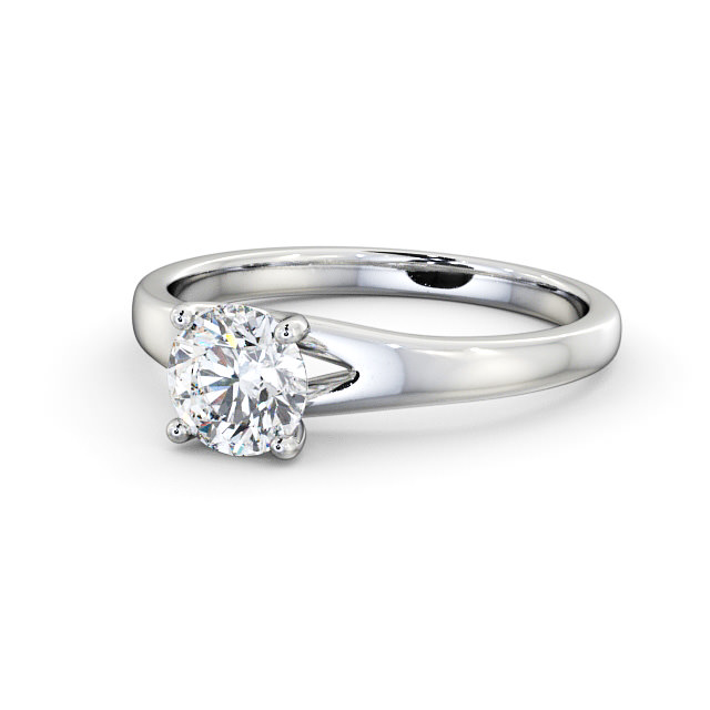 Round Diamond Engagement Ring 18K White Gold Solitaire - Nadira ENRD115_WG_FLAT