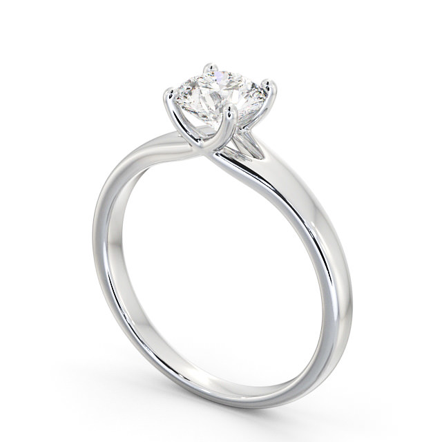 Round Diamond Engagement Ring 9K White Gold Solitaire - Nadira ENRD115_WG_SIDE