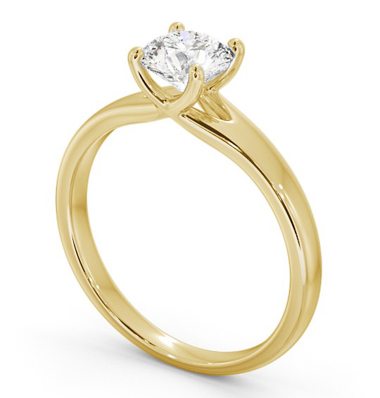 Round Diamond Split Band Engagement Ring 18K Yellow Gold Solitaire ENRD115_YG_THUMB1